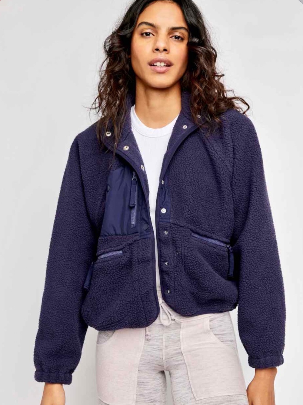 Free People Hit The Sloped Fleece Jacket